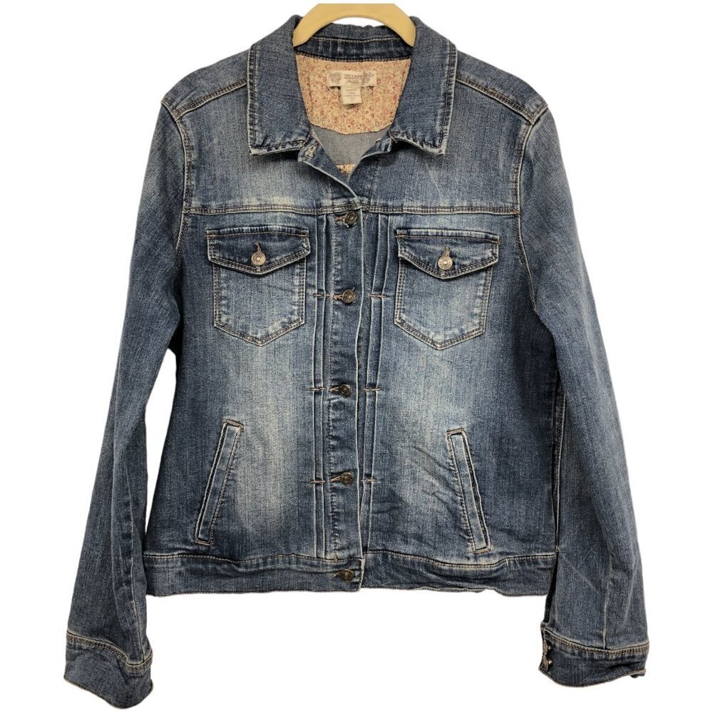 Vintage America Button Up classic  blue Denim Jacket size M